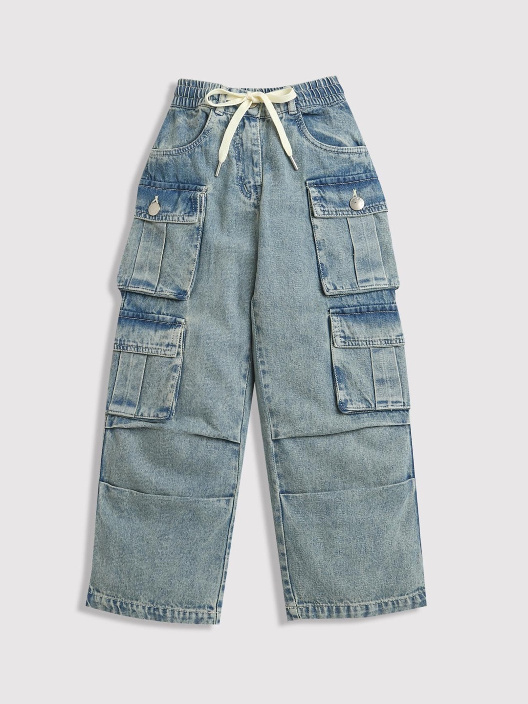 

Tiny Girl Girls Heavy Fade Mid-Rise Cotton Jeans, Blue