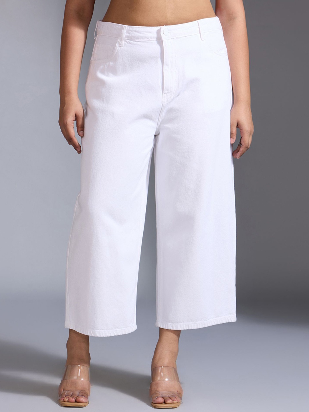 

20Dresses Women Cotton High-Rise Low Distress Jeans, White