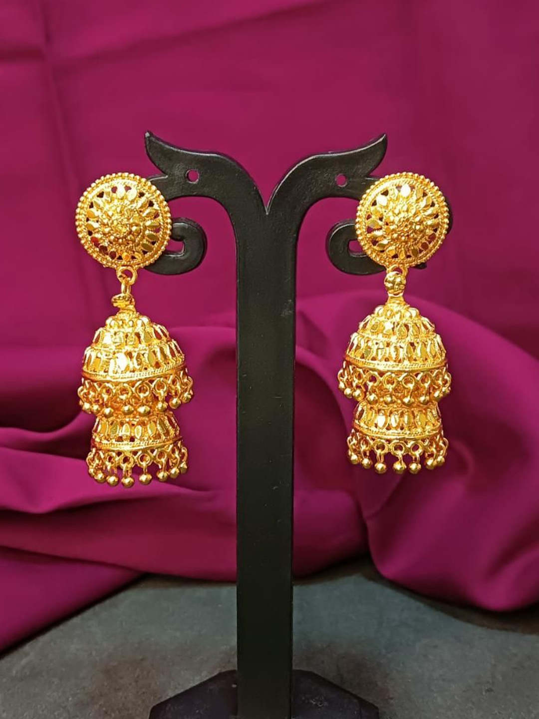 

Efulgenz Gold-Plated Dome Shaped Antique Jhumkas