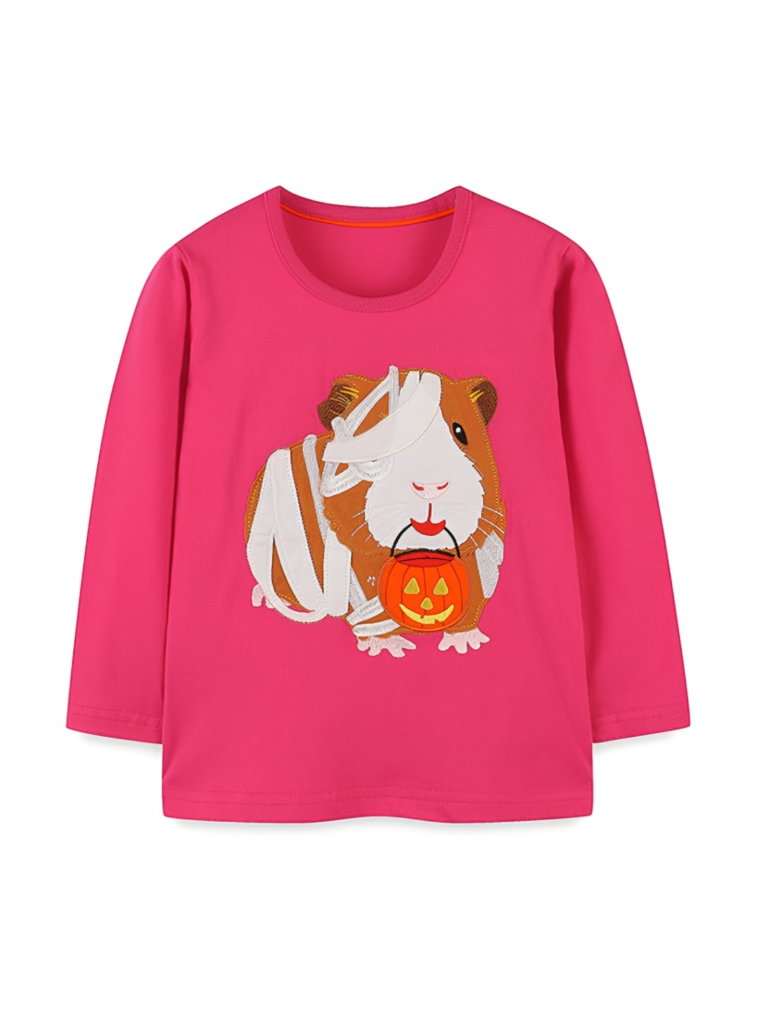 

LULU & SKY Girls Graphic Printed Round Neck Cotton T-shirt, Pink