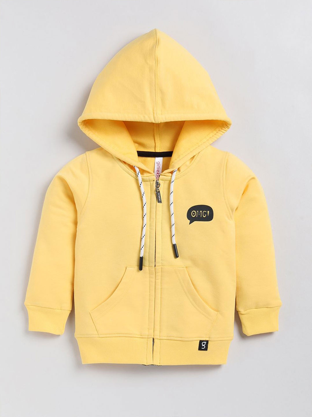 

Ginie Girls Hooded Front-Open Sweatshirt, Yellow