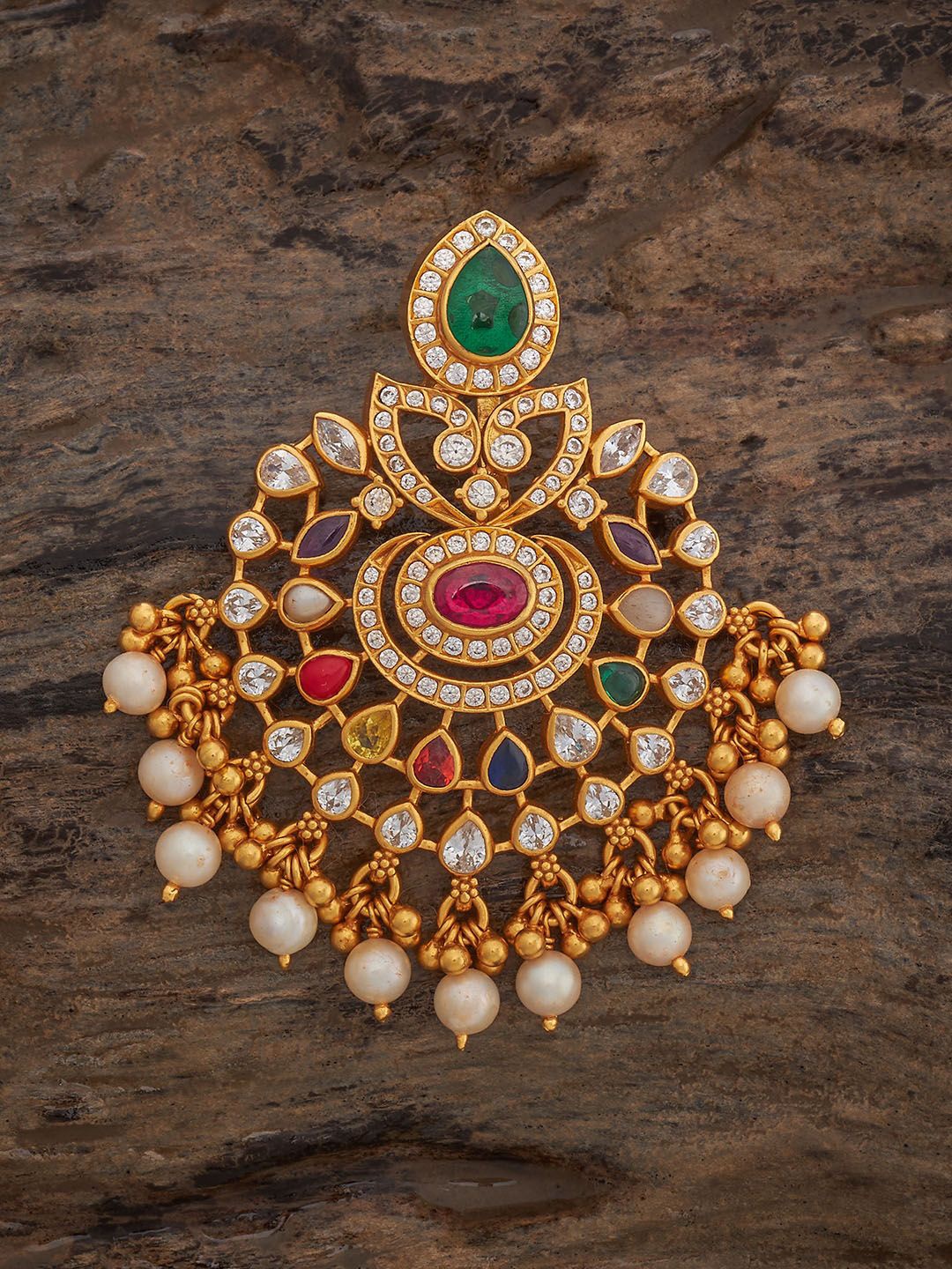 

Kushal's Fashion Jewellery 92.5 Pure Silver Gold-Plated Circular Pendants