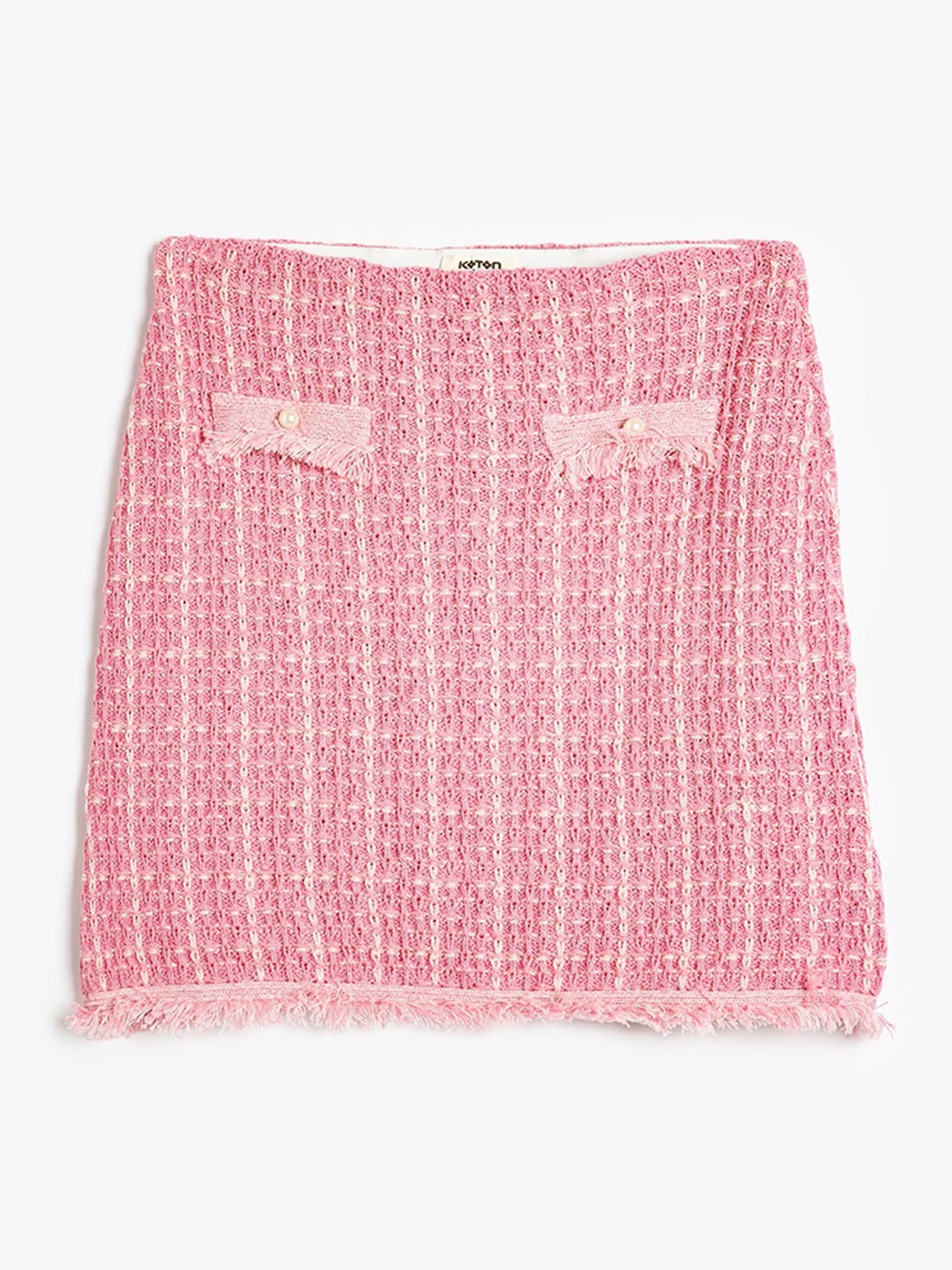 

Koton Girls Self Design A-Line Cotton Mini Skirt, Pink