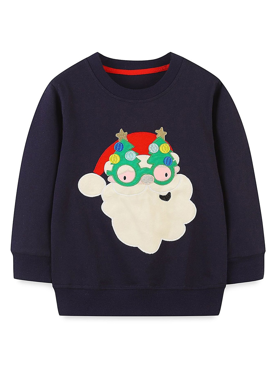 

LULU & SKY Boys Printed Round Neck Sweatshirt, Navy blue