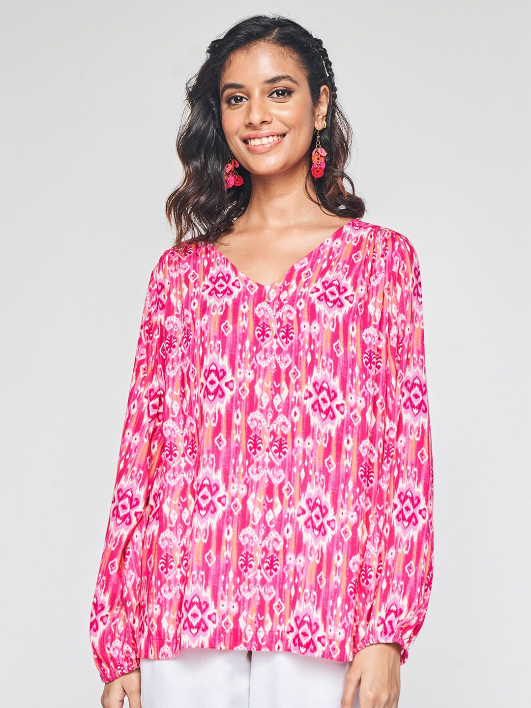 

DressBerry Women Printed Top, Pink