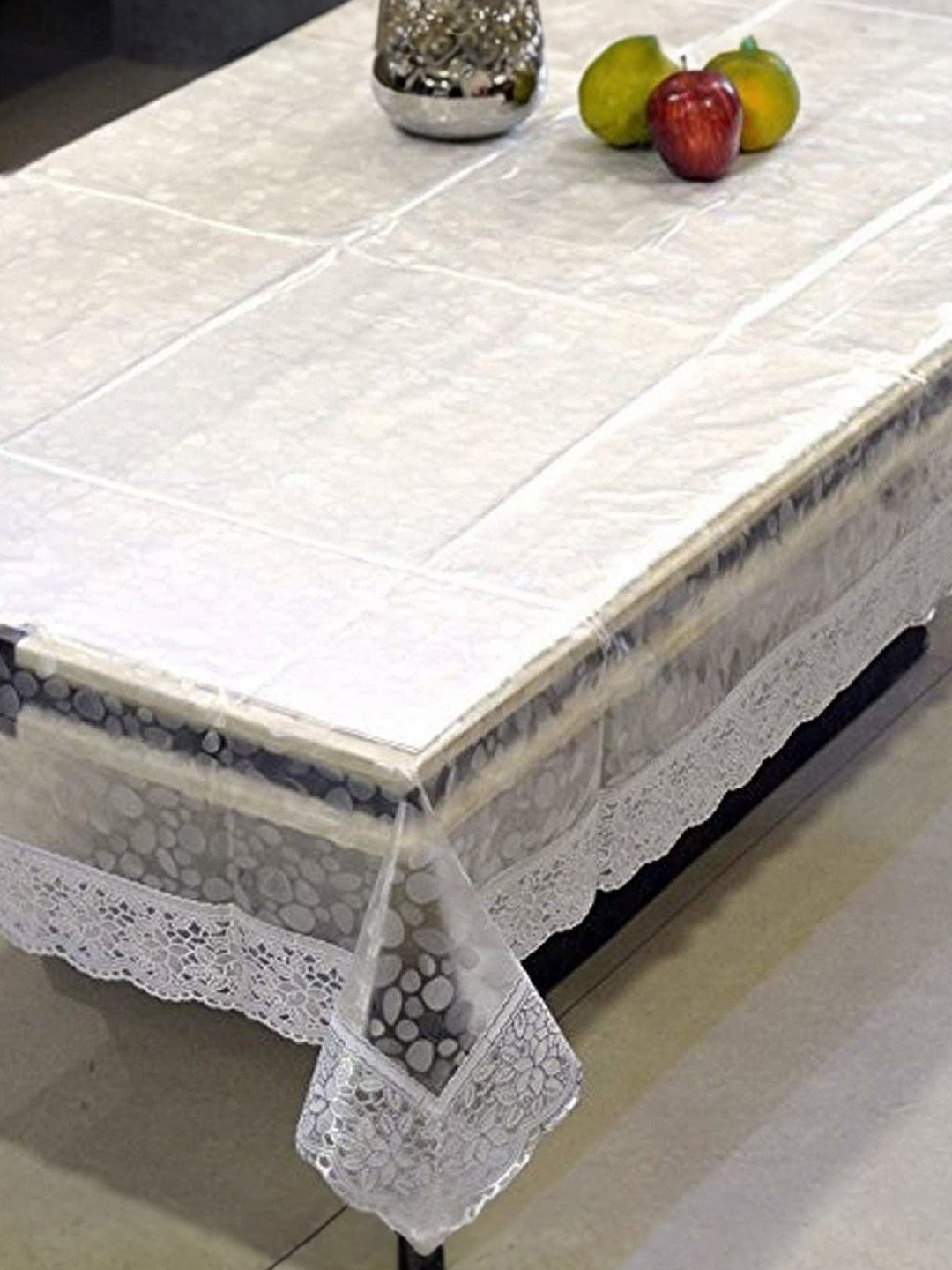 

Kuber Industries Transparent Floral 4-Seater Table Cover
