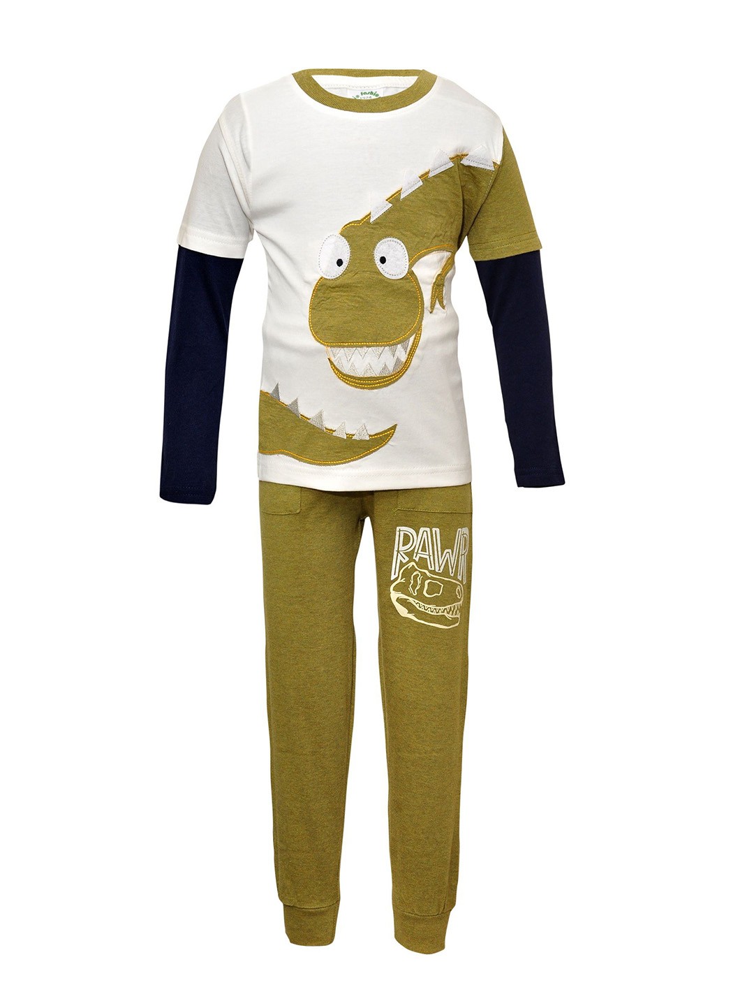 

BAESD Boys Printed T-Shirt With Trousers Clothing Set, White