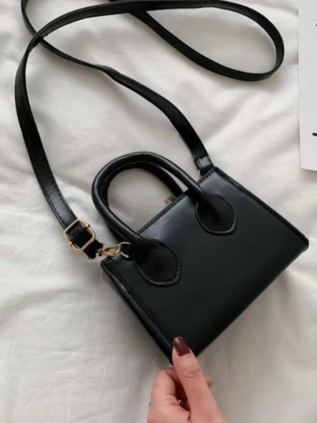 

StyleCast Bucket Handheld Bag with Fringed, Black