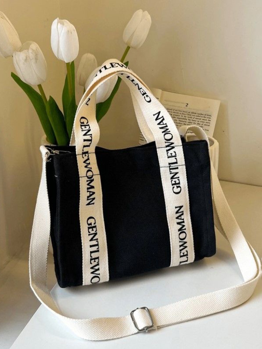 

StyleCast Black Structured Tote Bag