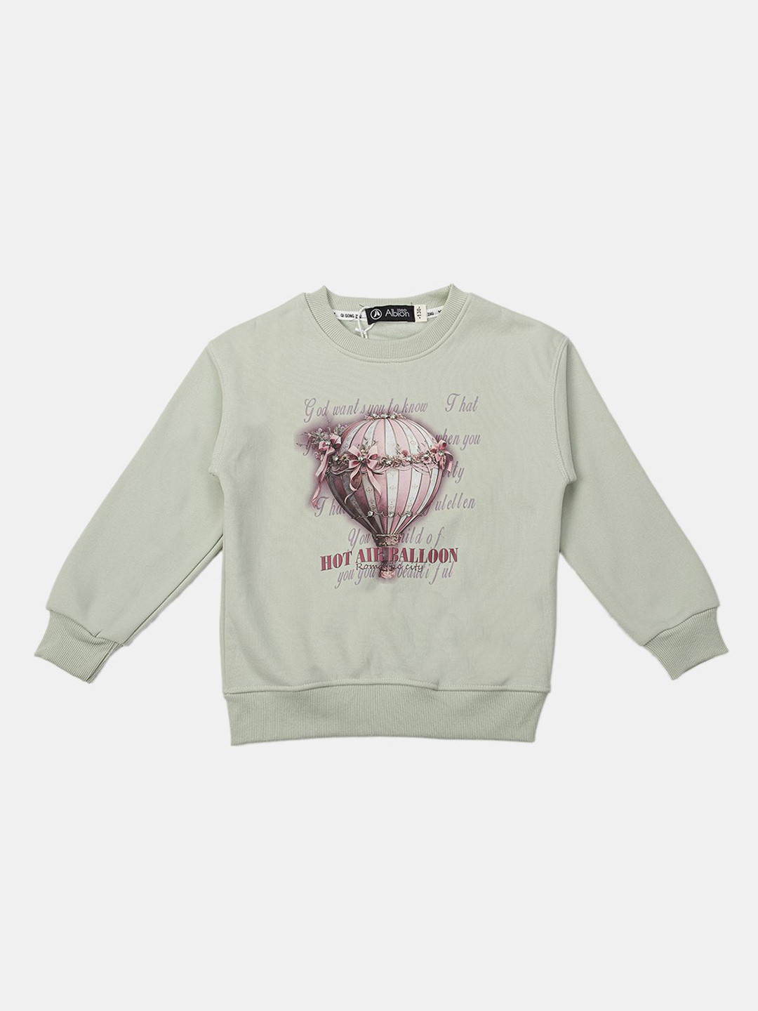 

Albion By CnM Girls Graphic Printed Cotton Pullover, Green