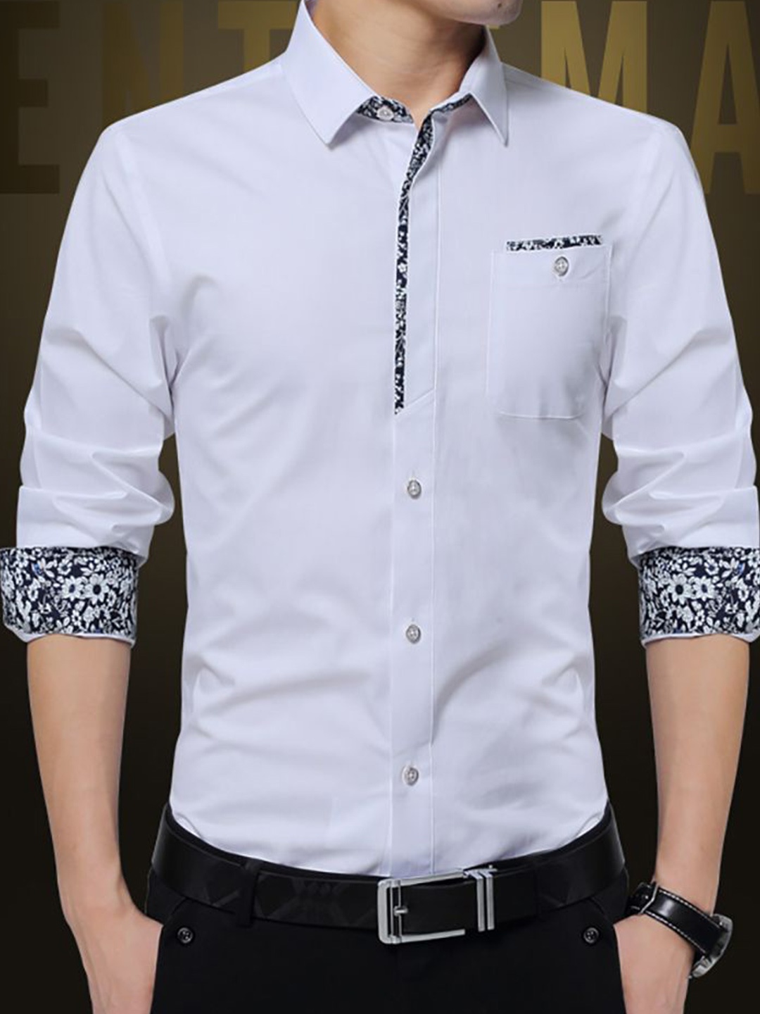 

StyleCast x Revolte Men Opaque Casual Shirt, White