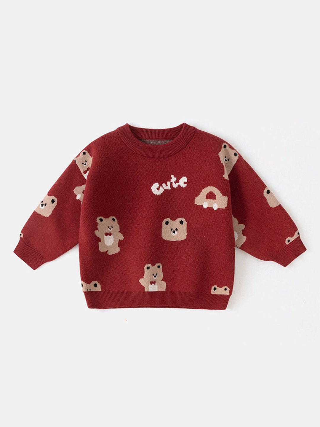 

LULU & SKY Boys Conversational Printed Pullover, Red