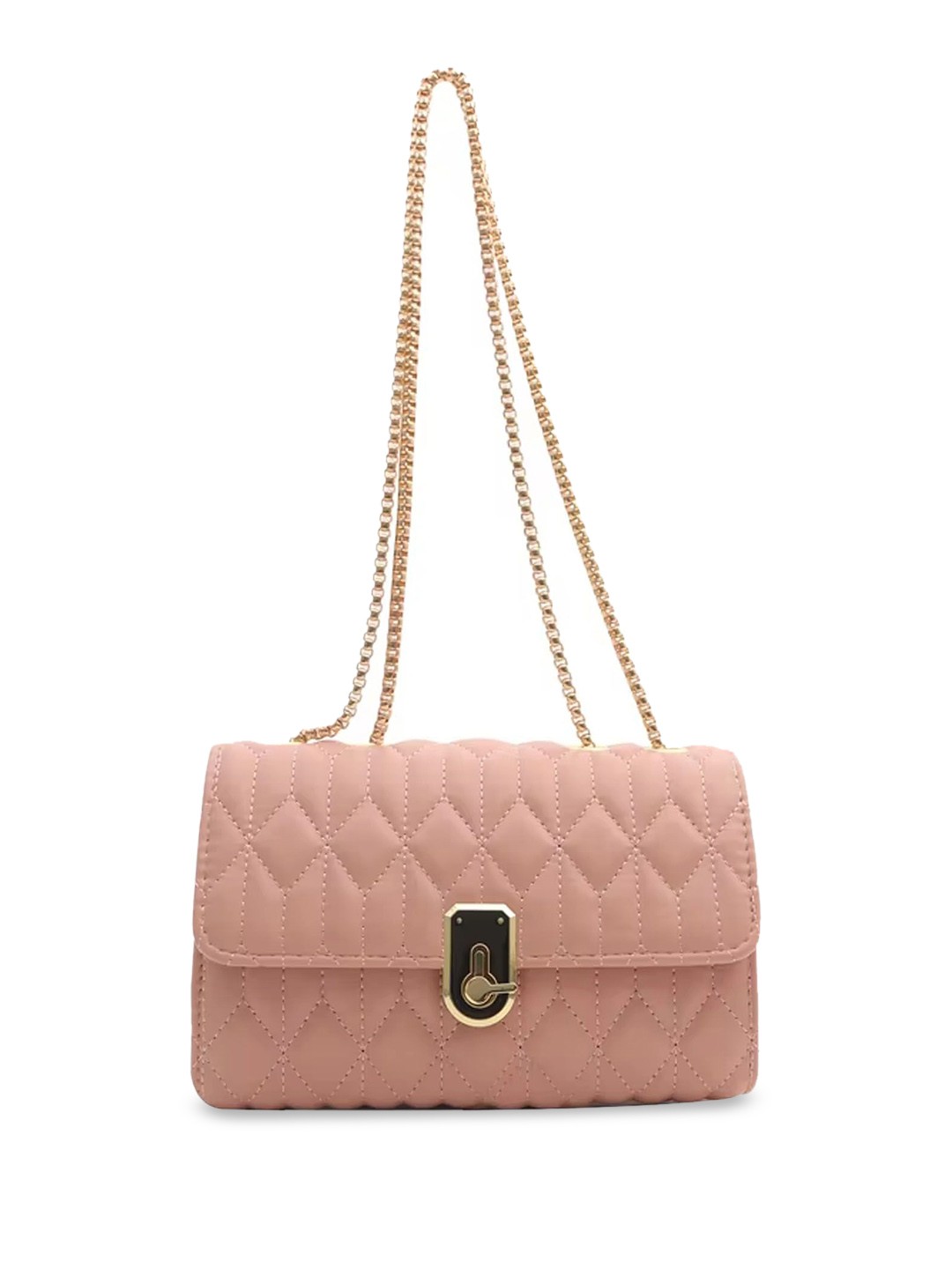 

StyleCast Checked Structured Sling Bag with Quilted, Pink