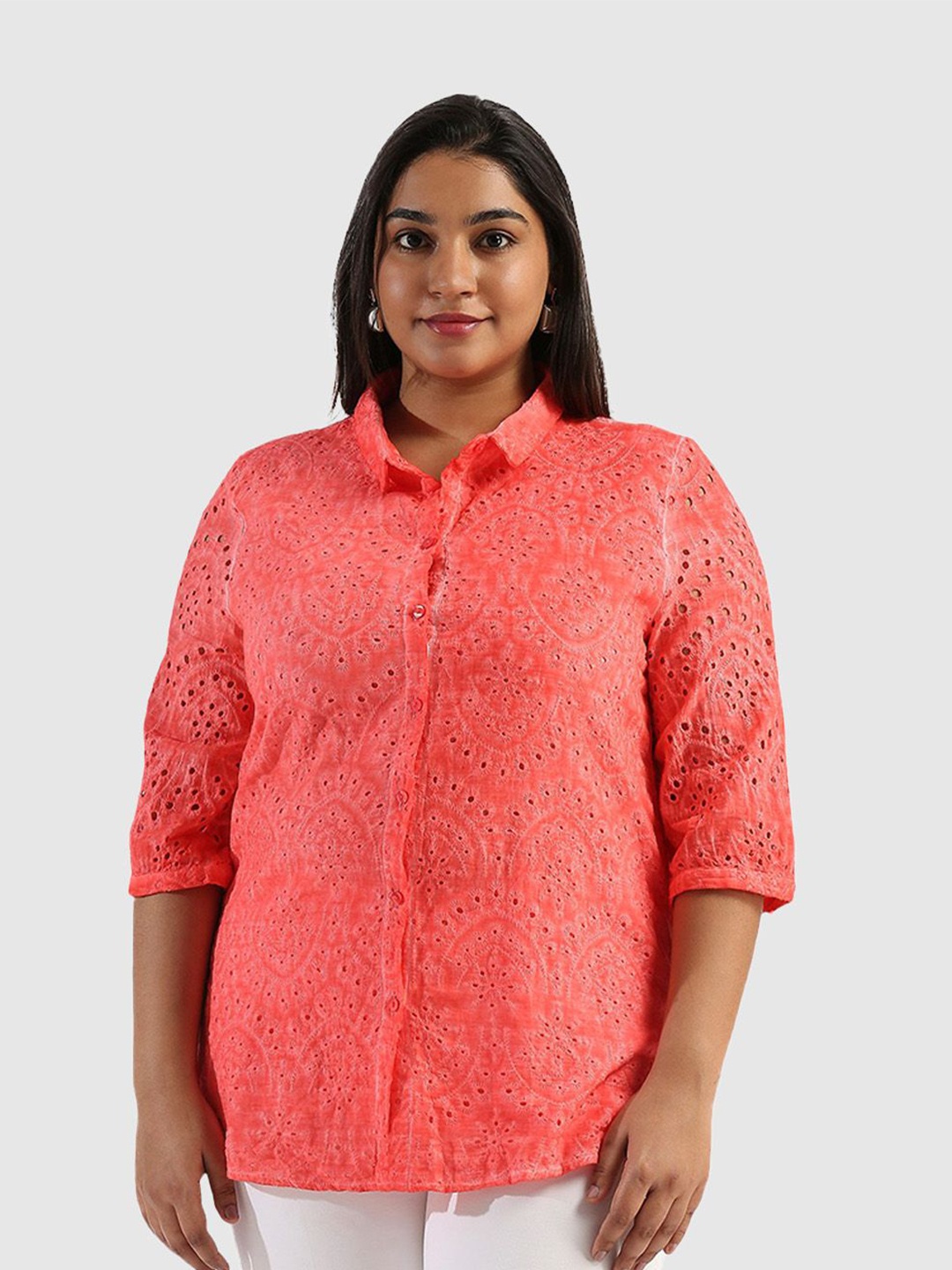 

Presence Women Straight Opaque Casual Shirt, Red