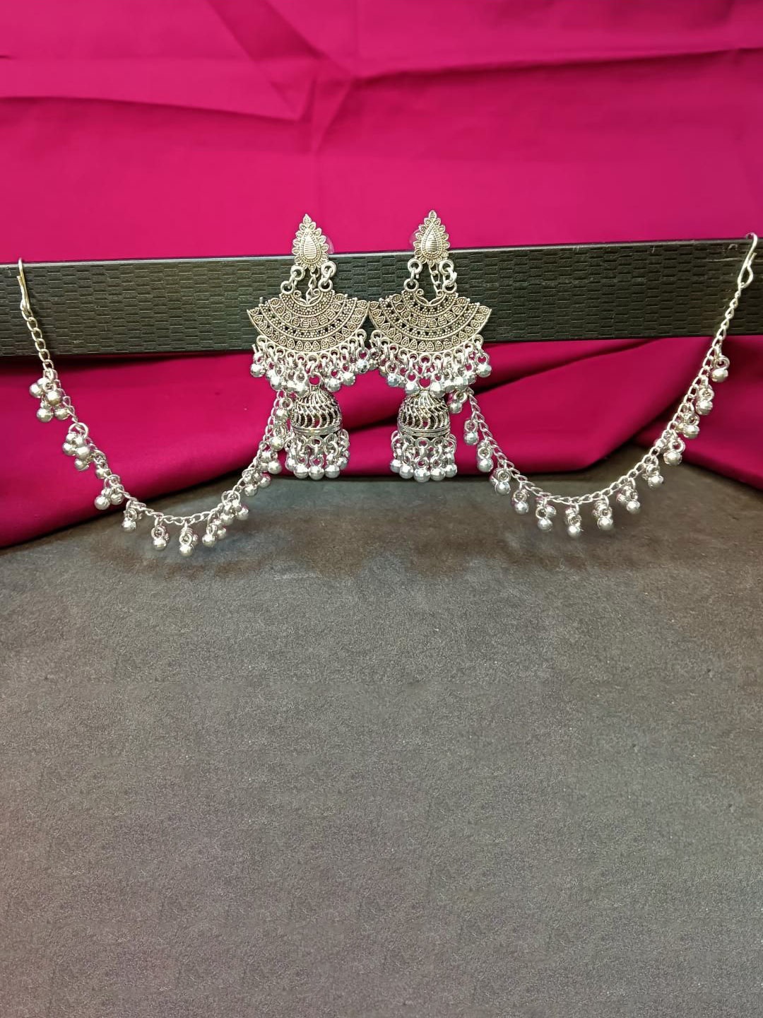 

Efulgenz Contemporary Jhumkas Earrings, Silver