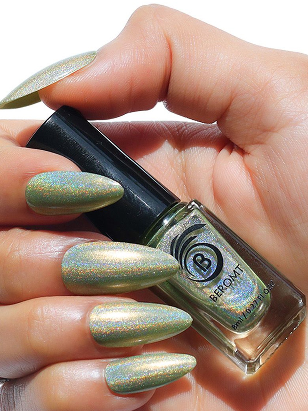 

BEROMT Linear Holographic Metallic Quick Dry Nail Polish - 8 ml - Green