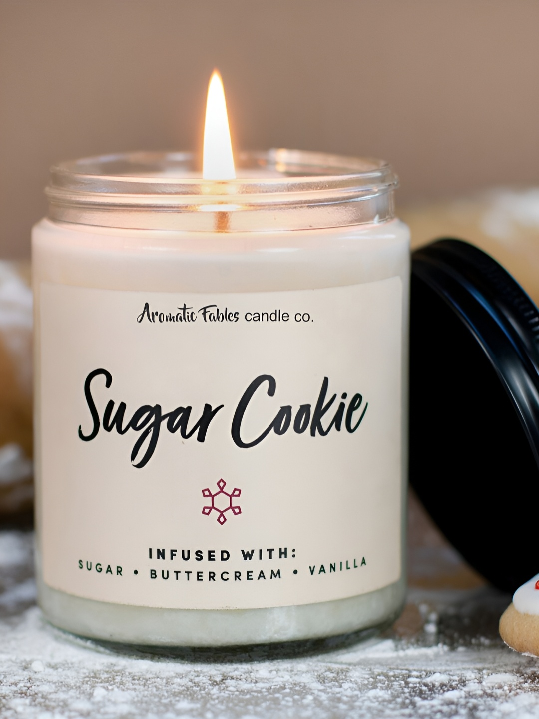 

Aromatic Fables White Vanilla Scented Christmas Festive Jar Candle