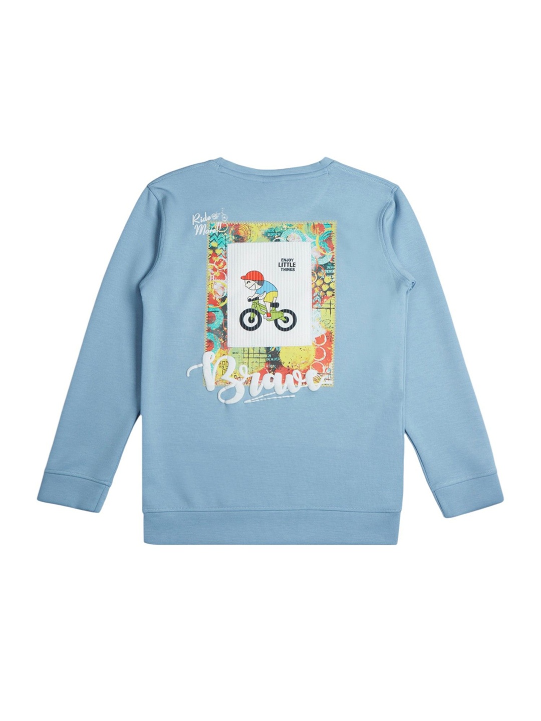 

CAVIO Boys Self Design Cotton Round Neck Long Sleeves Sweatshirt, Blue