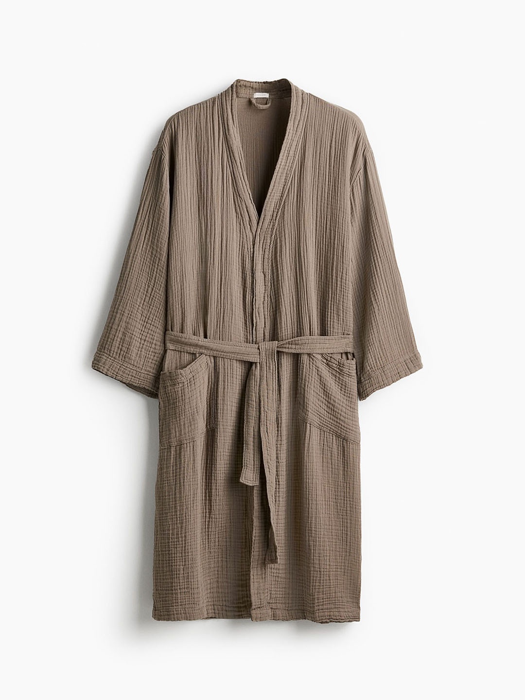 

H&M Women Pure Cotton Dressing Gown, Beige