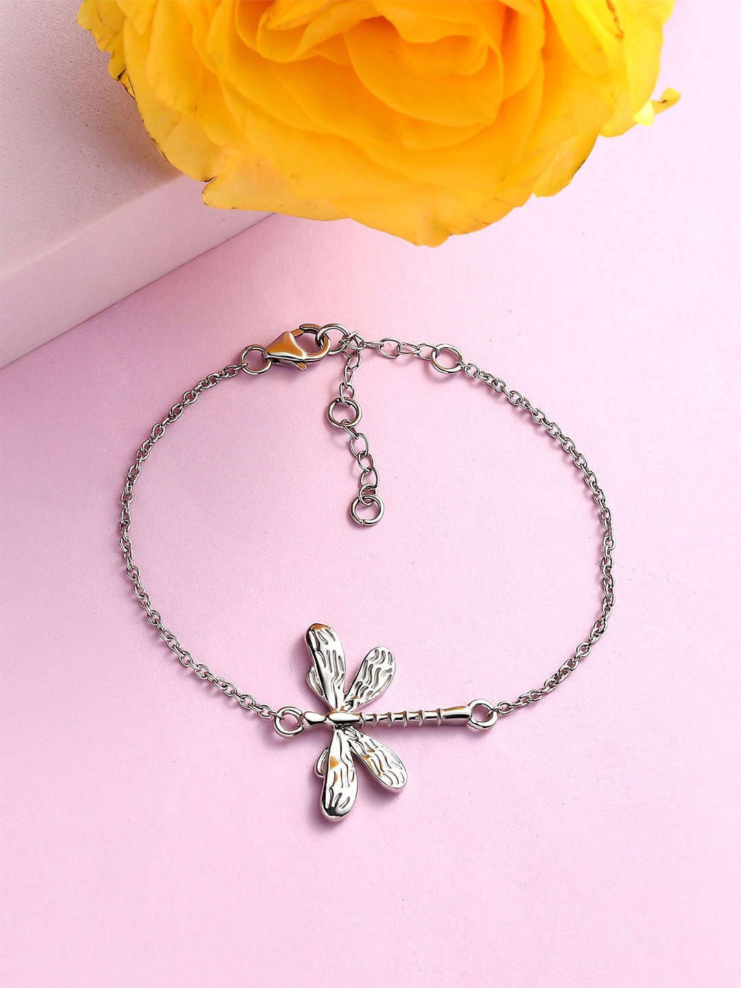 

Ornate Jewels Women Sterling Silver Rhodium-Plated Link Bracelet