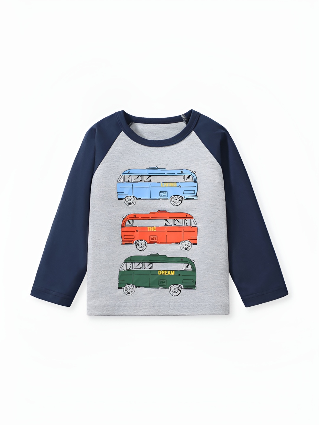 

LULU & SKY Boys Graphic Printed Round Neck Cotton T-shirt, Grey