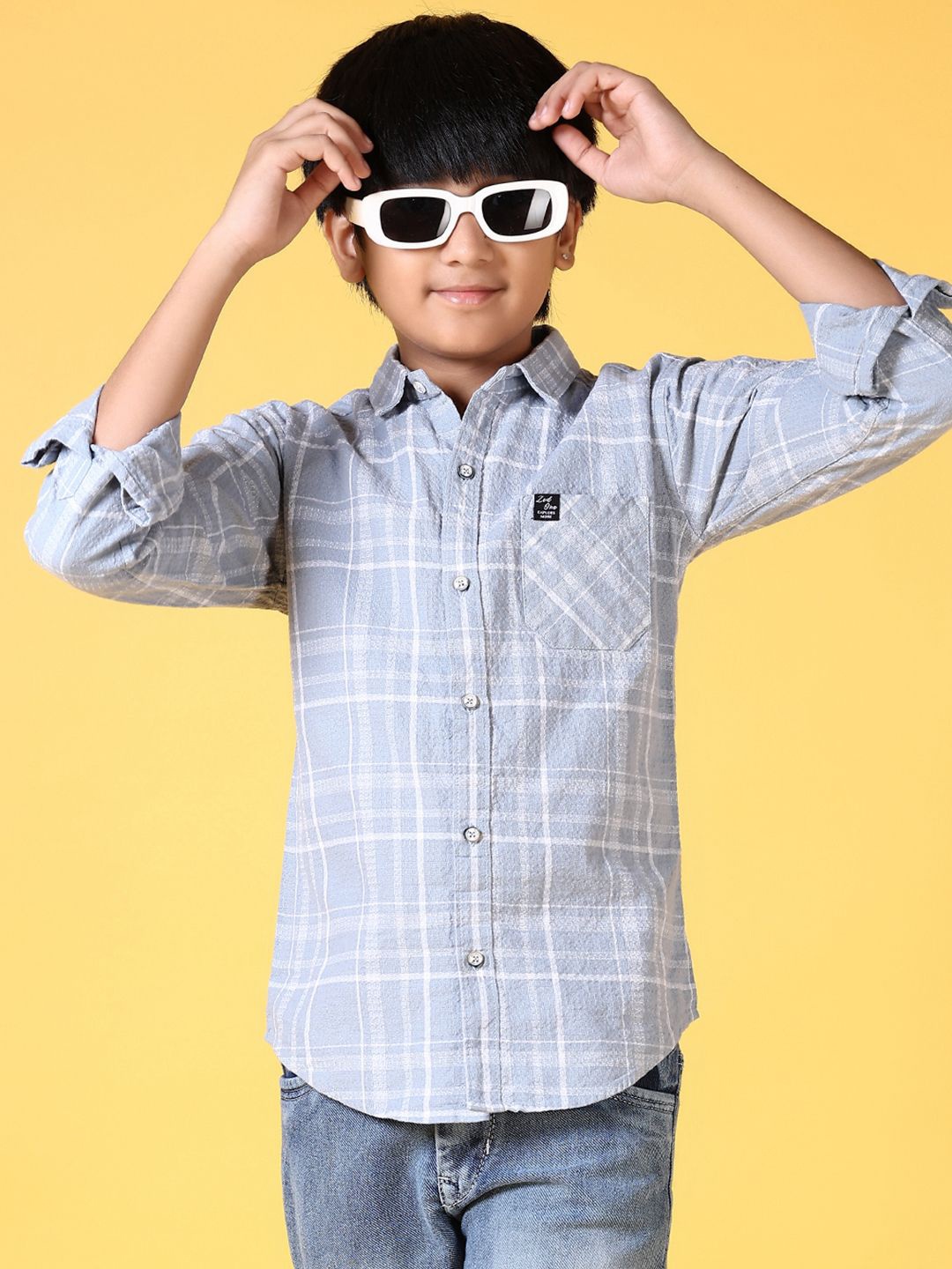 

V-Mart Boys Opaque Checked Casual Shirt, Blue