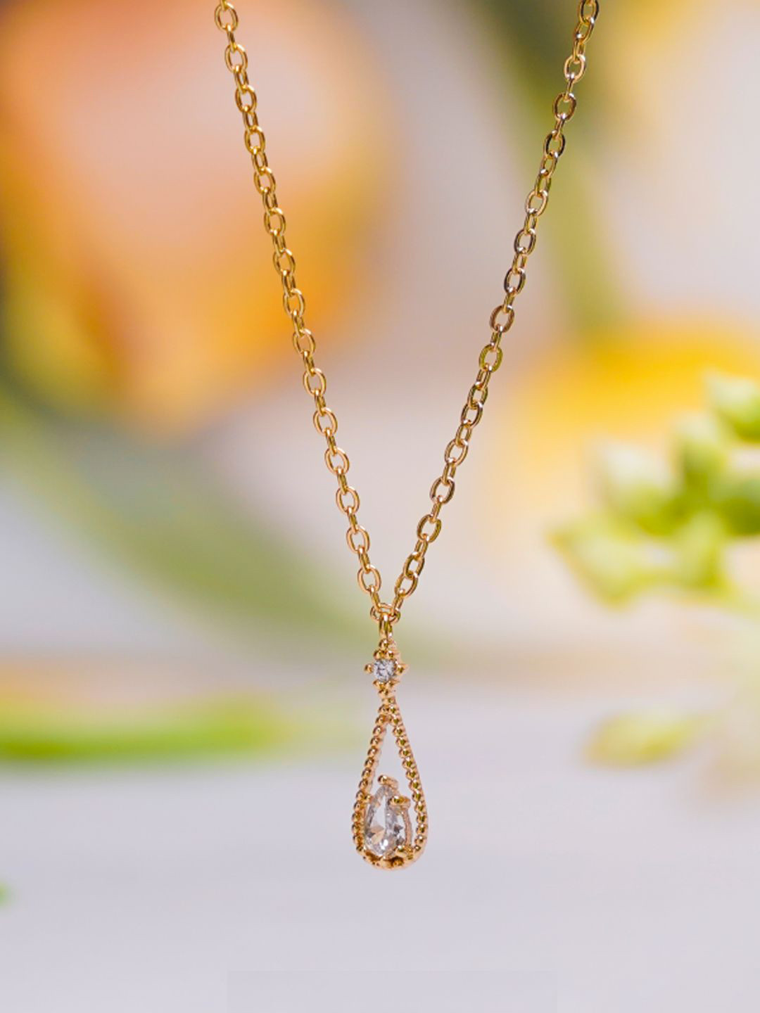 

SWASHAA Gold-Plated Cubic Zirconia Studded Chain