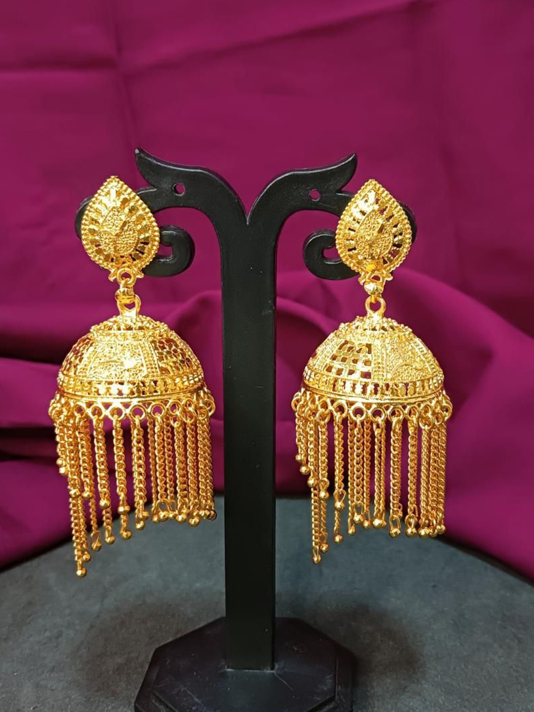 

Efulgenz Gold-Plated Dome Shaped Antique Jhumkas