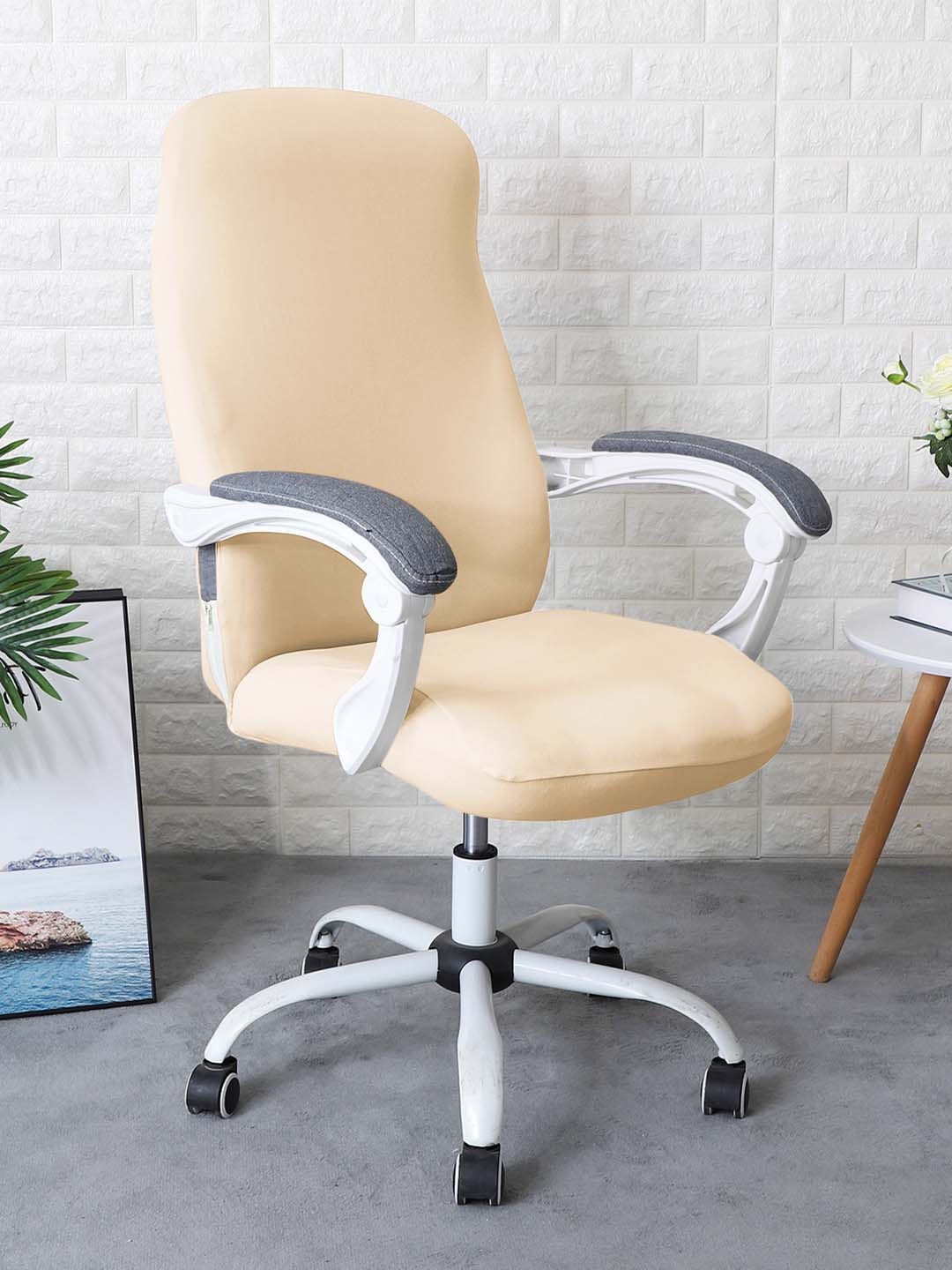 

HOKIPO Beige 140 GSM Stretchable Office Chair Cover