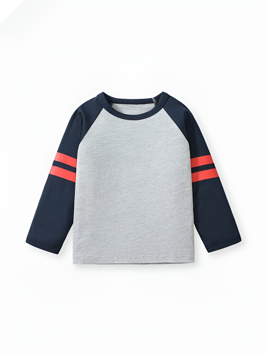 

LULU & SKY Boys Colourblocked Round Neck Cotton T-shirt, Grey
