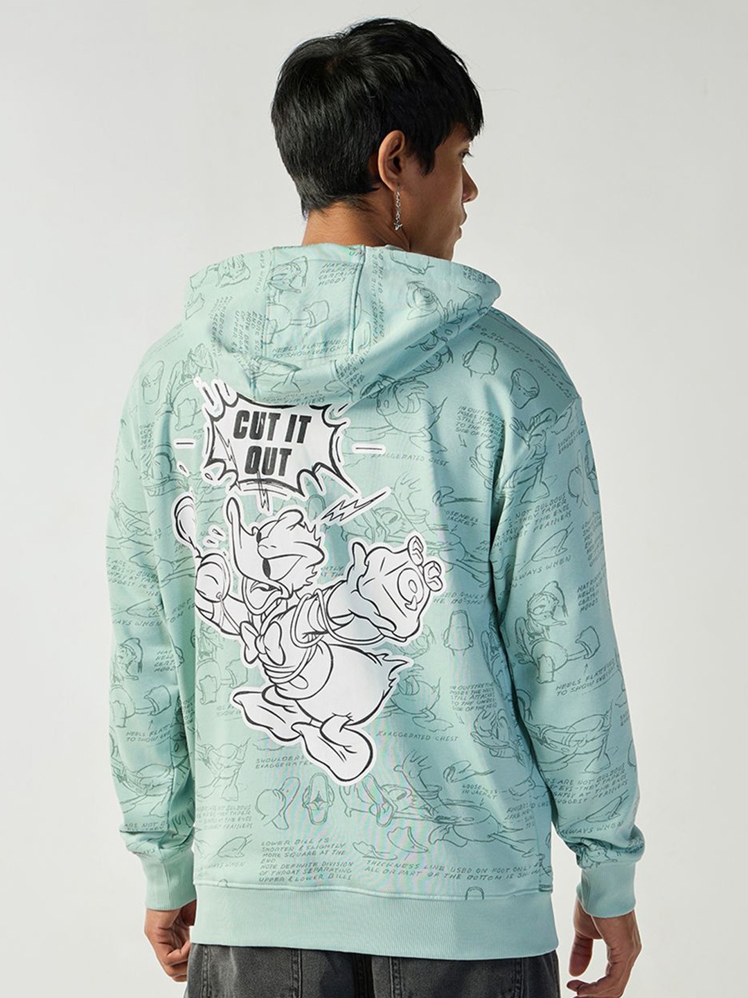 

Bewakoof Men Printed Hooded Sweatshirt, Green