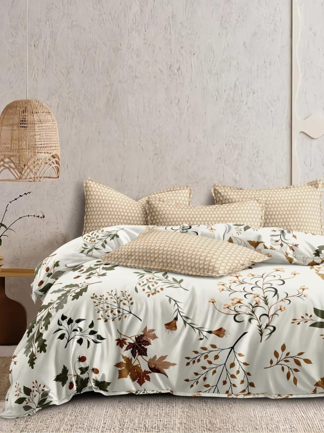 

Myntra Elegant Homes RR Creations Cream-Coloured Floral Microfiber 150 GSM Bed Comforter