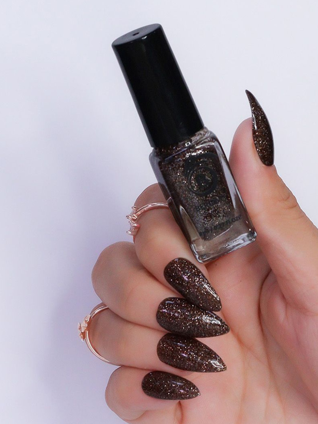 

BEROMT Reflective Glitter Long Lasting Nail Polish - 8 ml - BNP 311, Brown