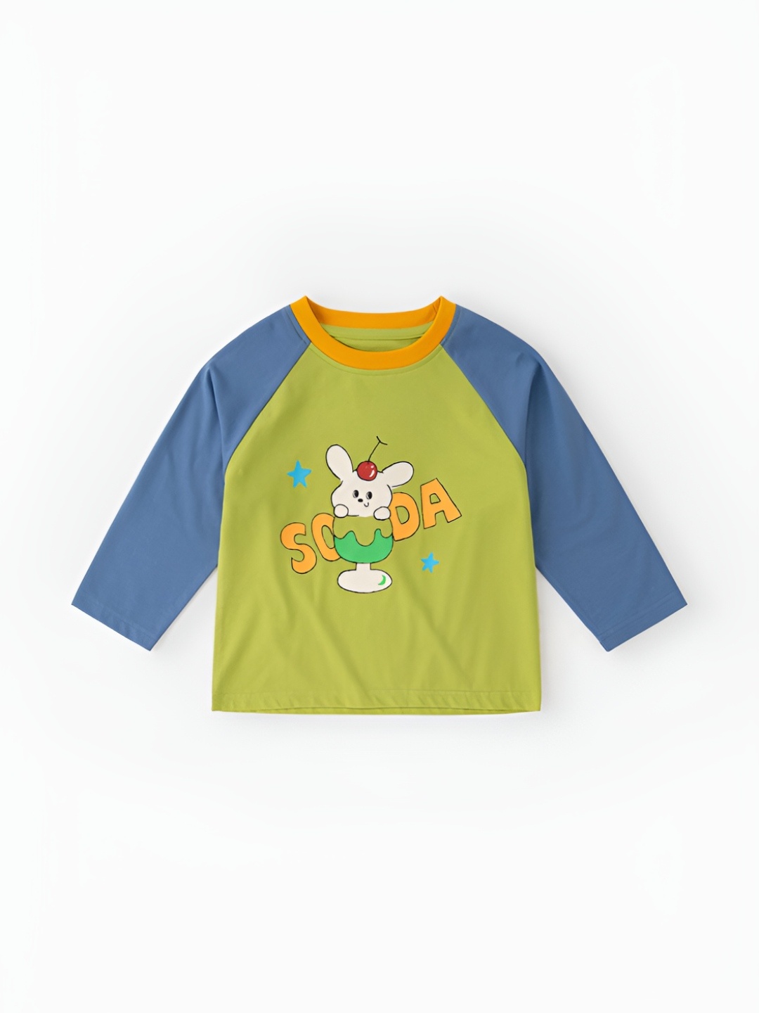 

LULU & SKY Girls Graphic Printed Round Neck Cotton T-shirt, Green