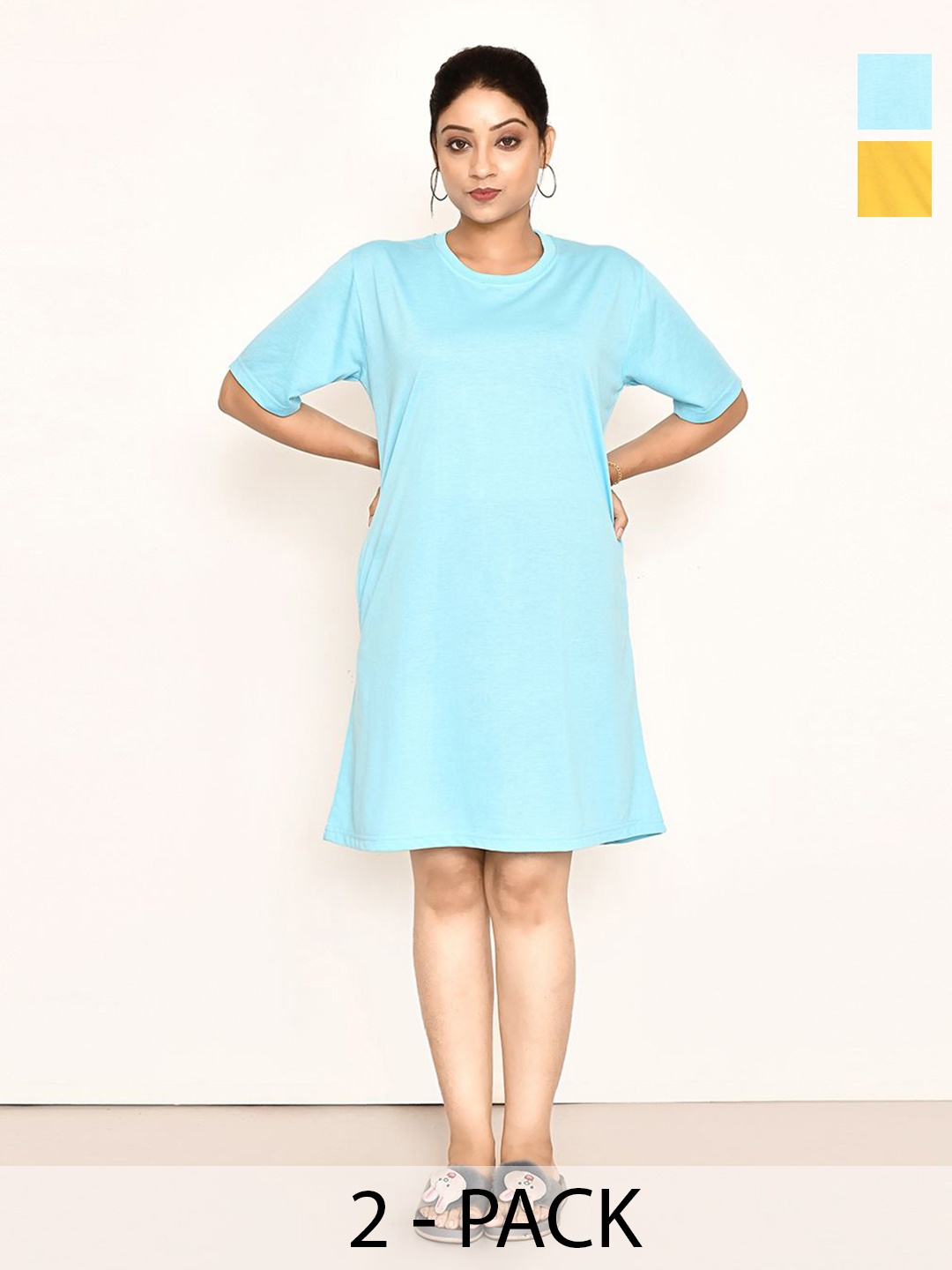 

RAPL Women Pack Of 2 Nightdress, Blue