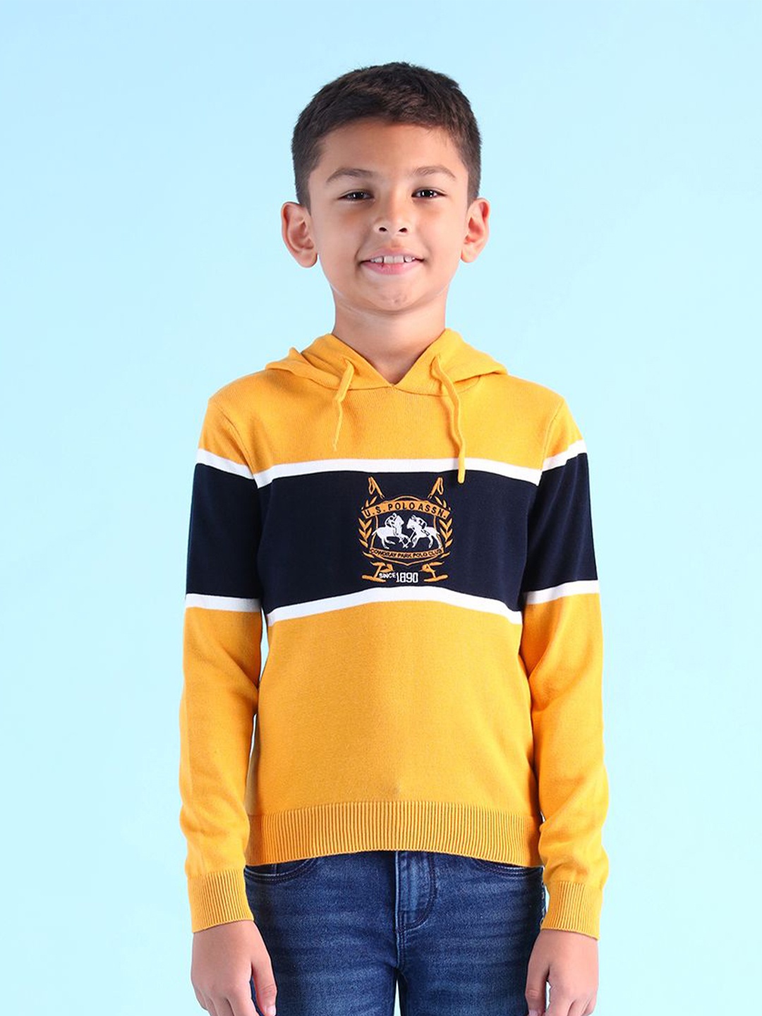 

U.S. Polo Assn. Kids Boys Striped Pullover, Yellow
