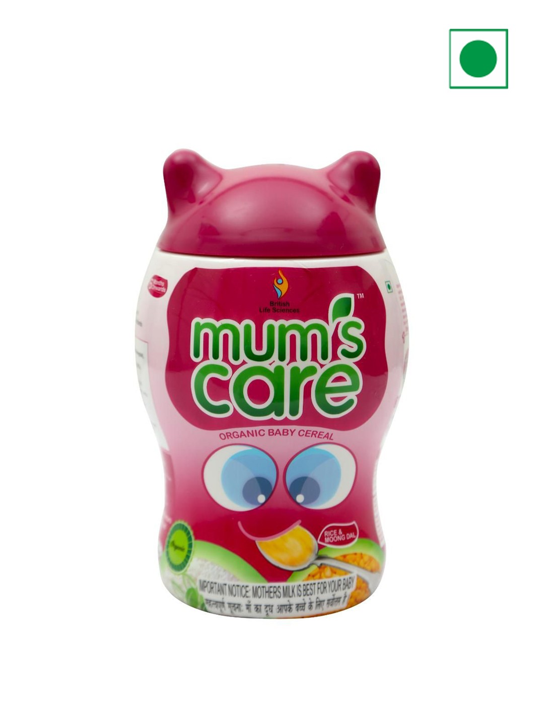 

British Life Sciences Mums Care Baby Cereal - 300 g - Ragi & Moongdal, White