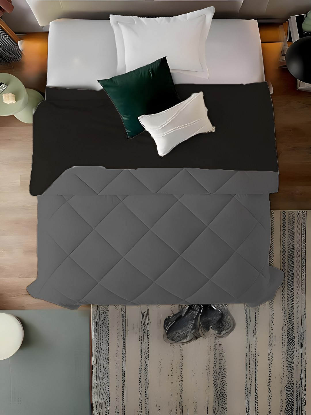 

Sleeping Owls- because your sleep matters Black Microfiber 400 GSM Single Bed Comforter