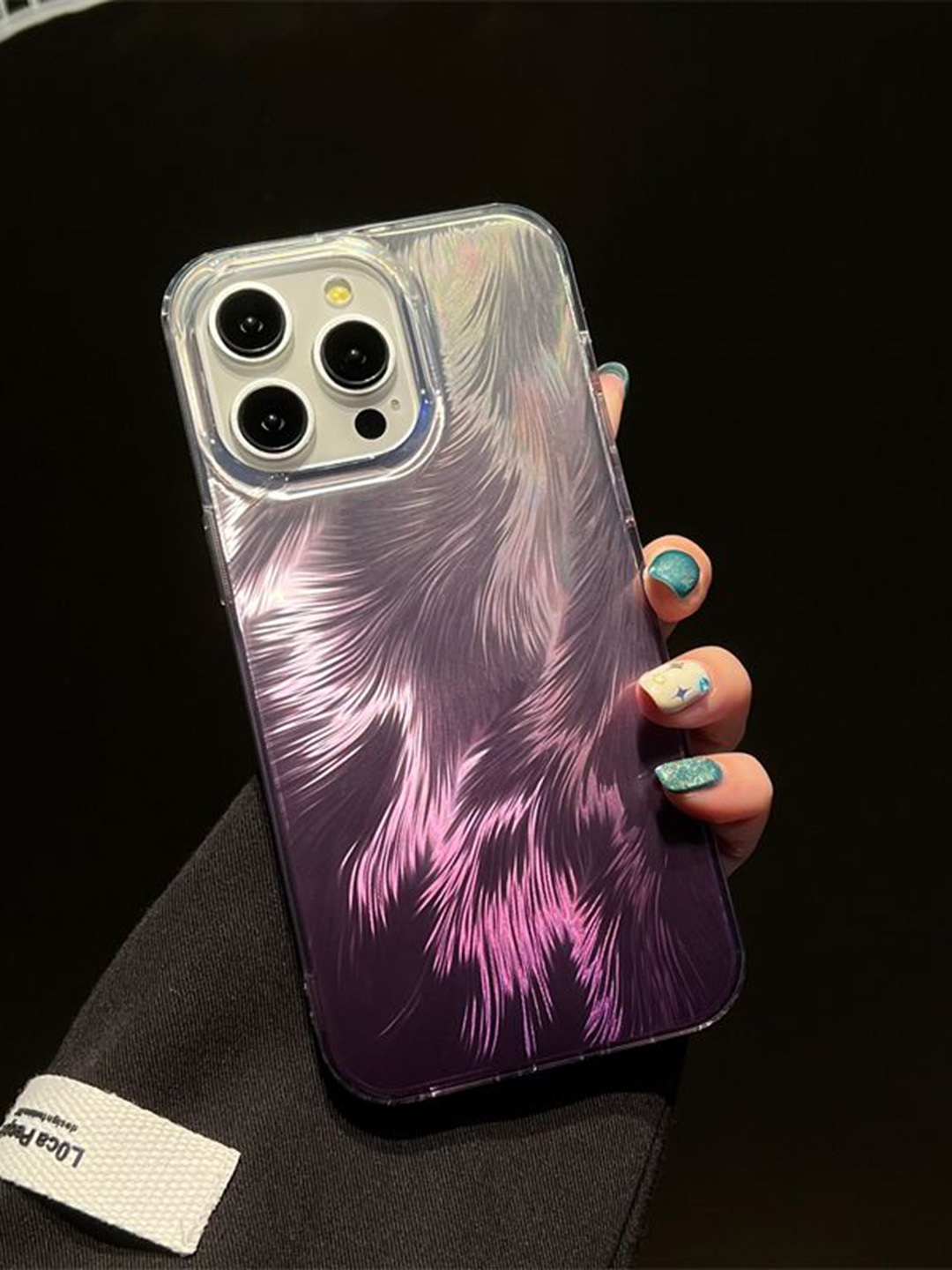 

Luxury Kase Abstract Printed iPhone 14 Pro Back Case Mobile Accessories, Purple