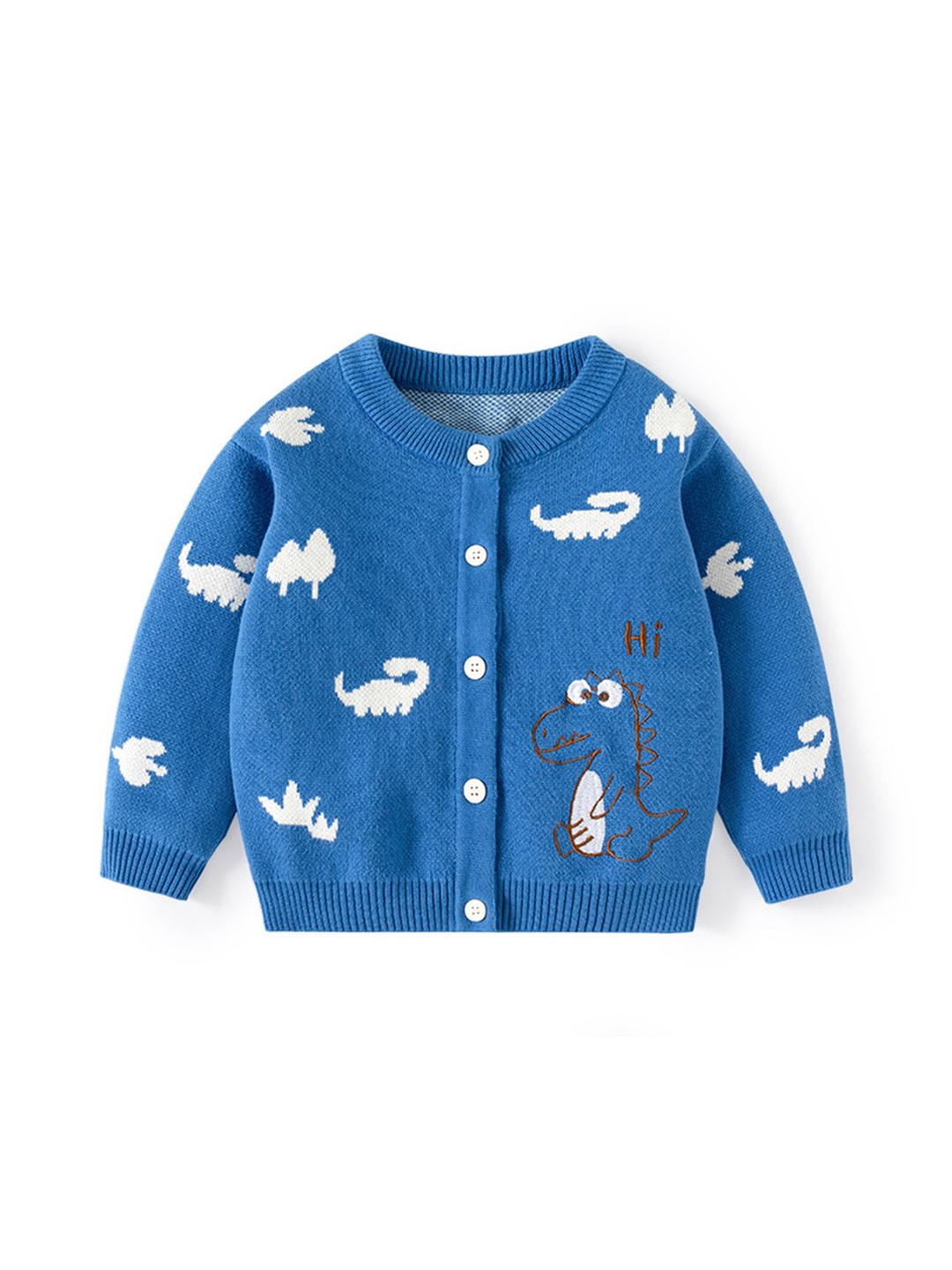 

LULU & SKY Boys Conversational Printed Cardigan, Blue