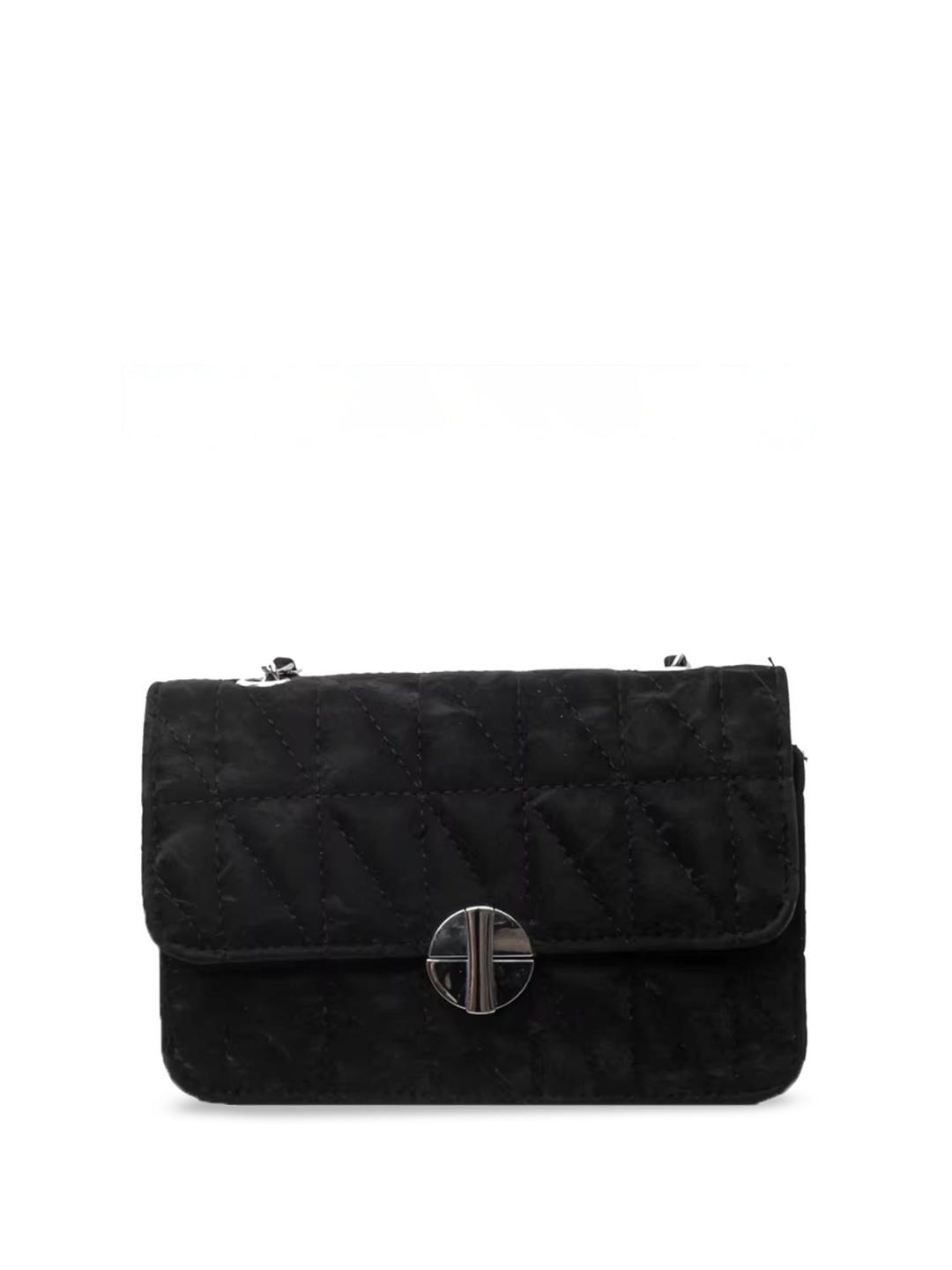 

StyleCast Checked Structured Sling Bag with, Black
