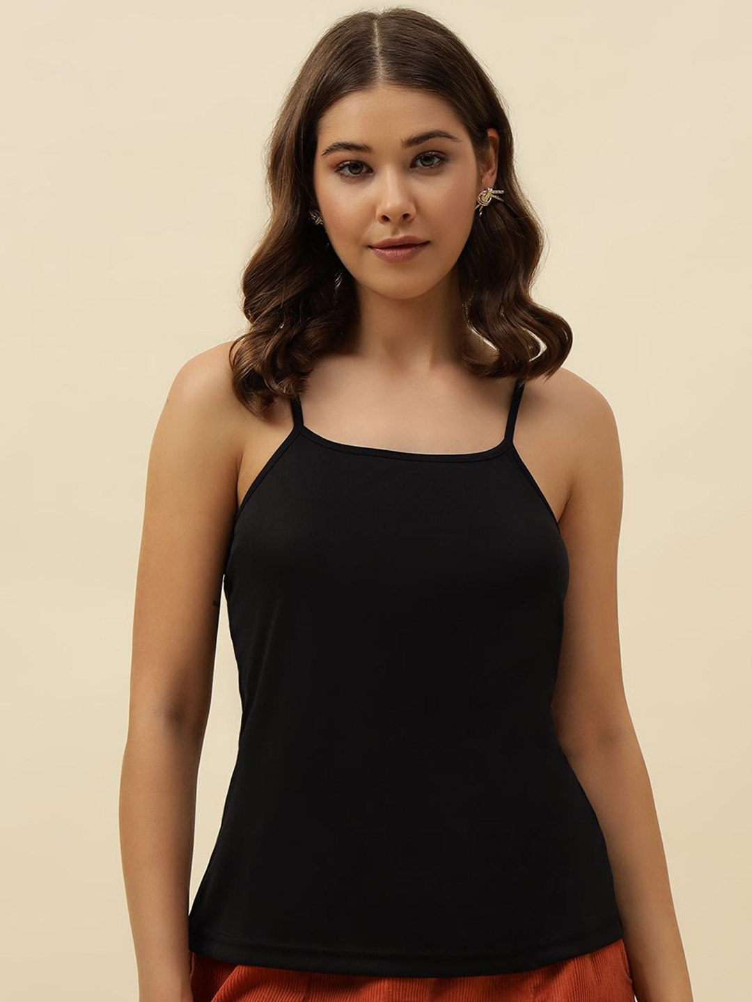 

Beatnik Women Shoulder Straps Cami Tops, Black