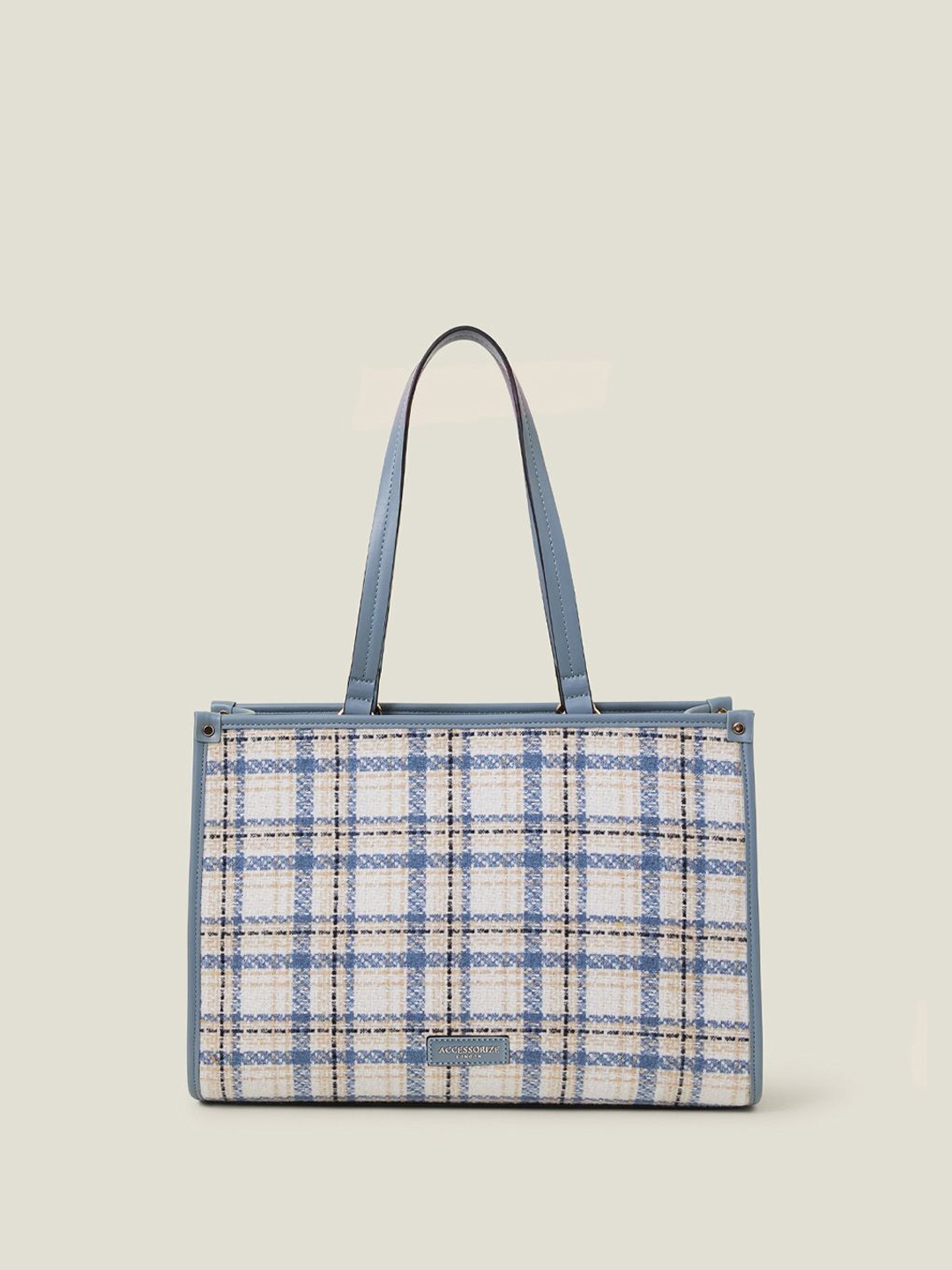 

Accessorize Checked Shopper Tote Bag with, Multi
