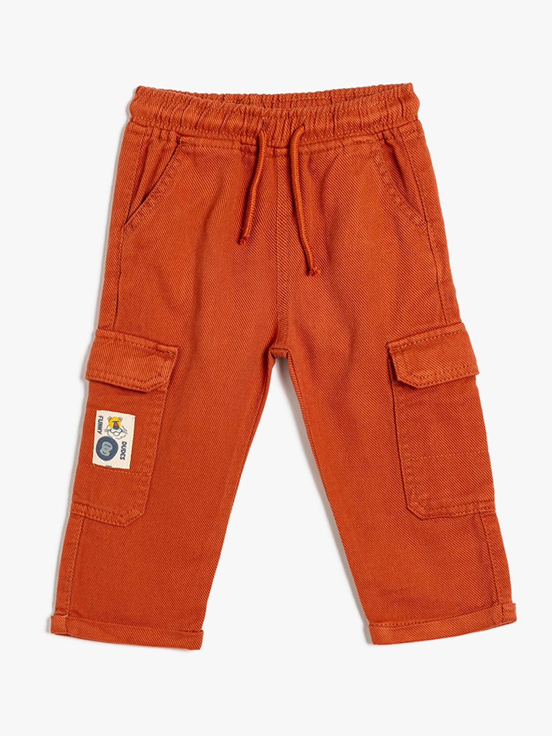 

Koton Boys Solid Cotton Cargo Trouser, Rust