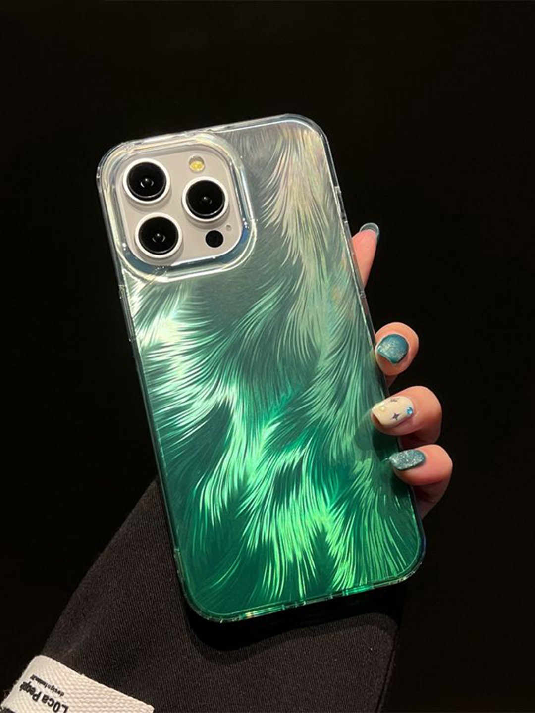 

Luxury Kase Abstract Printed iPhone 14 Pro Max Back Case Mobile Accessories, Green