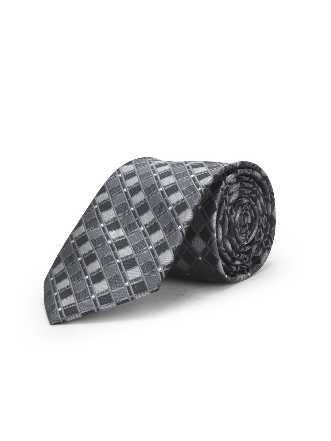 

Cazzano Men Checked Skinny Tie, Grey