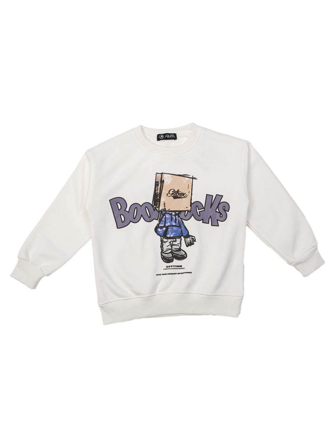 

Albion By CnM Boys Graphic Printed Long Sleeves Sweatshirt, White
