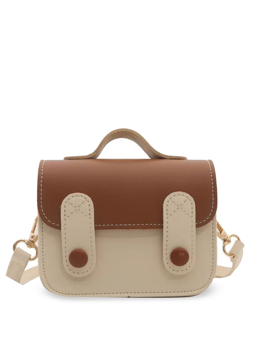 

StyleCast Structured Handheld Bag with Applique, Cream