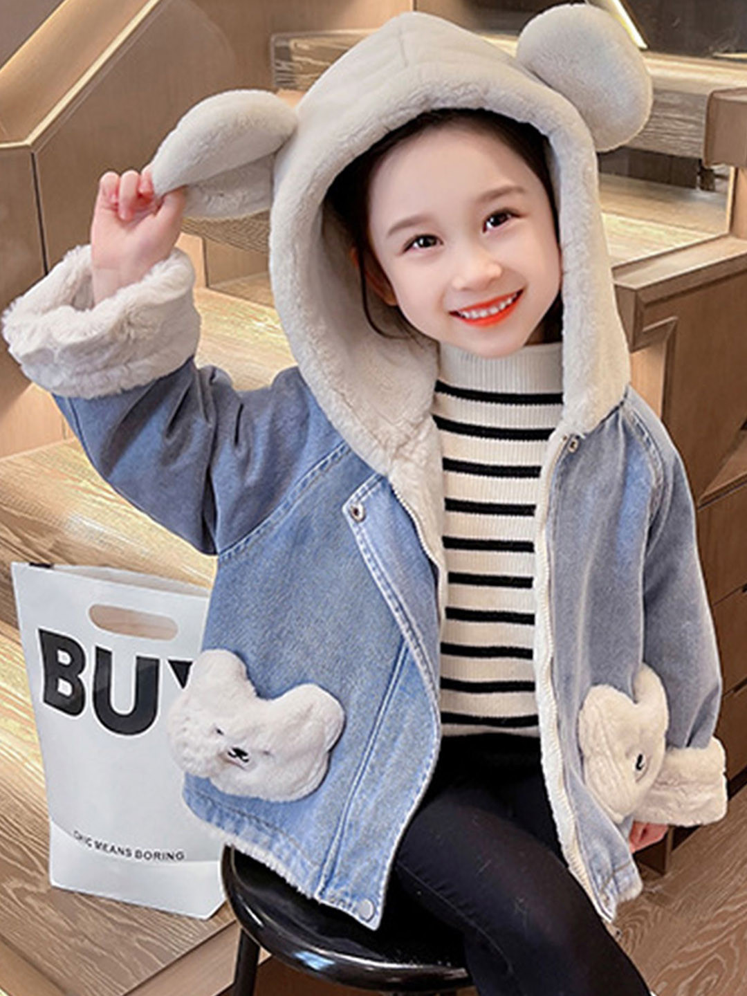

LULU & SKY Girls Padded Jacket, Beige