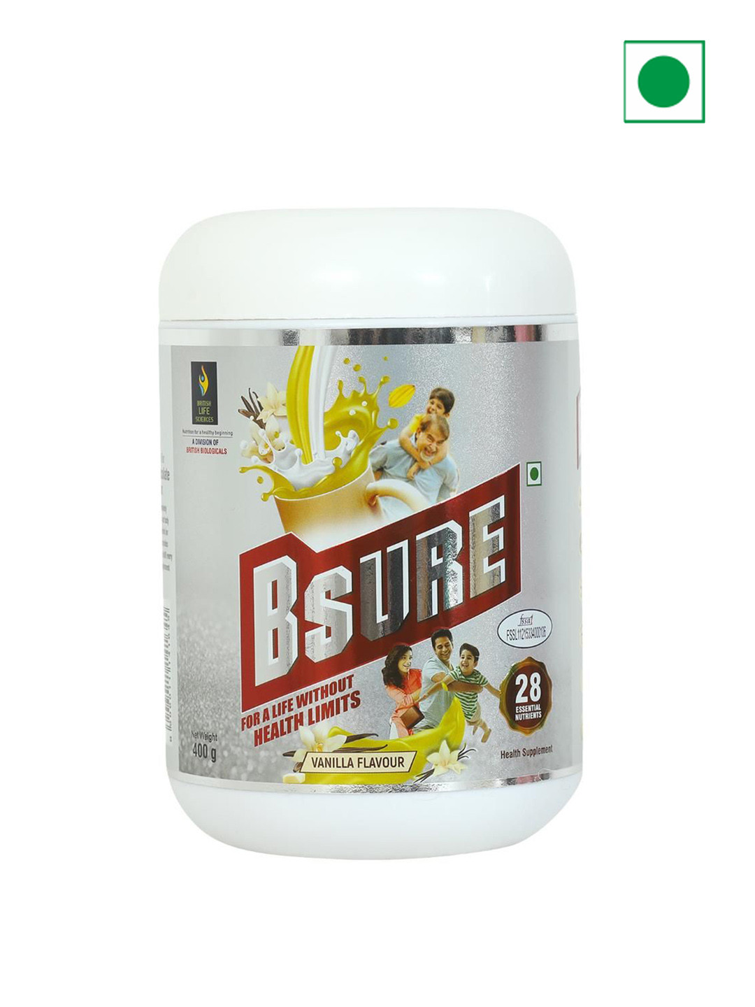

British Life Sciences Bsure Complete Balanced Powder - 400 g - Vanilla Flavor, White